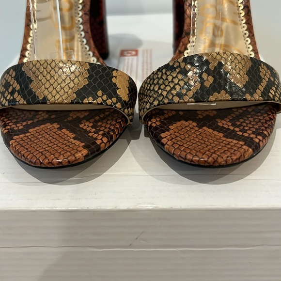 Sam Edelman Yaro Ankle Strap Multicolor Snake Print Heels - Picture 5 of 13